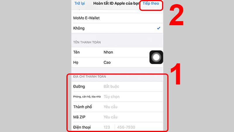 TÊN THANH TOÁN không bắt buộc điều chỉnh 